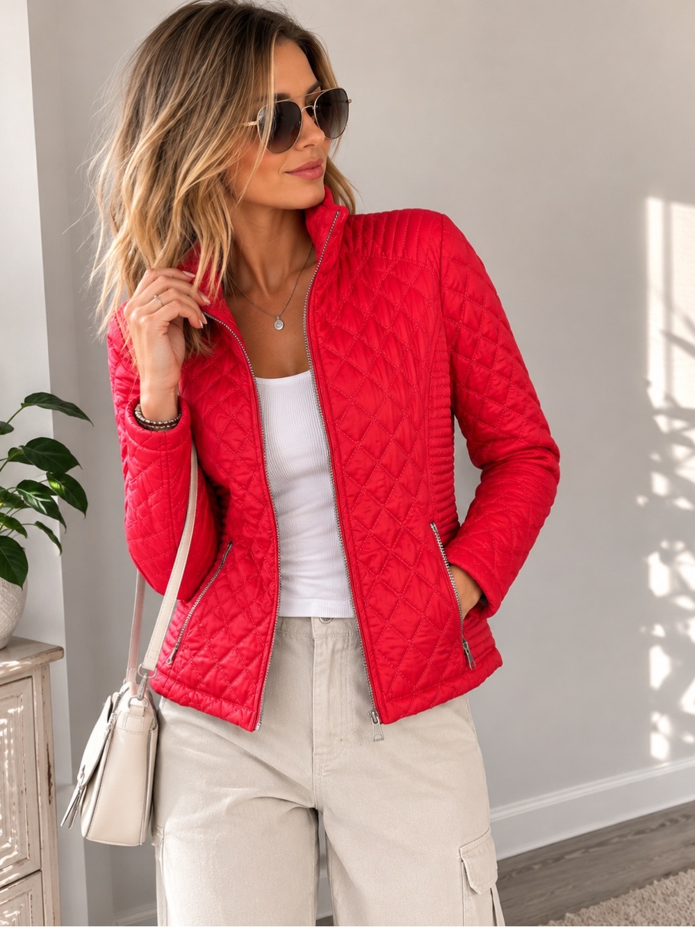 Marc New York Andrew Marc Women’s Red Quilted Jacket Size XL